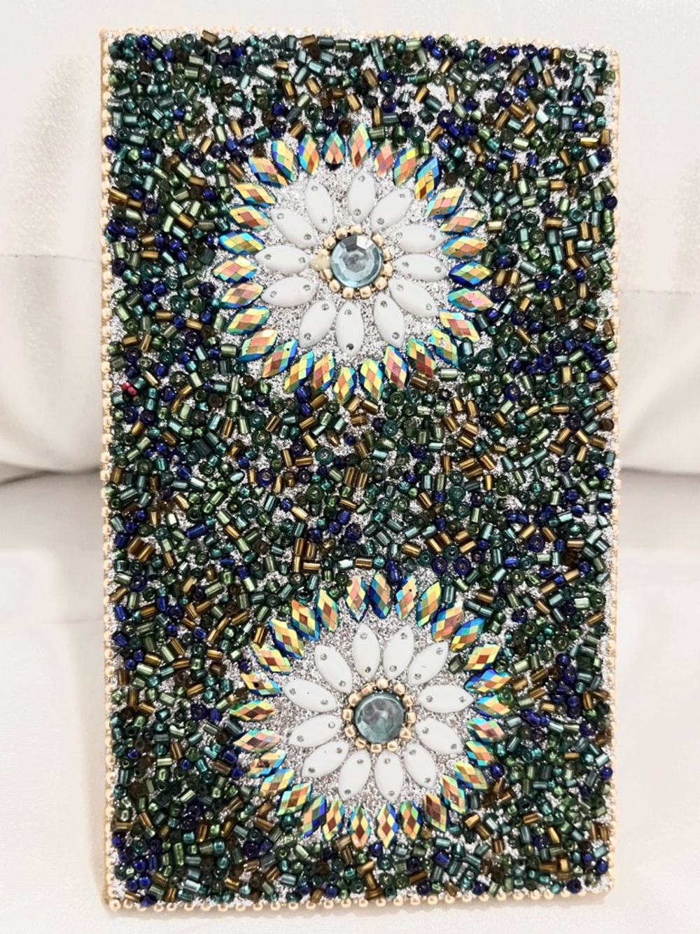 Floral Multi Colored Jeweled Blank Notebook 96 Pages 5.5”x 3.5” NWT